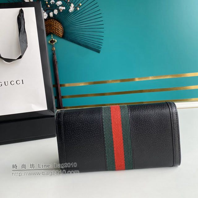 Gucci原厂皮包包 古驰男女翻盖织带GG长钱包 Gucci长夹 523153  gdj1517